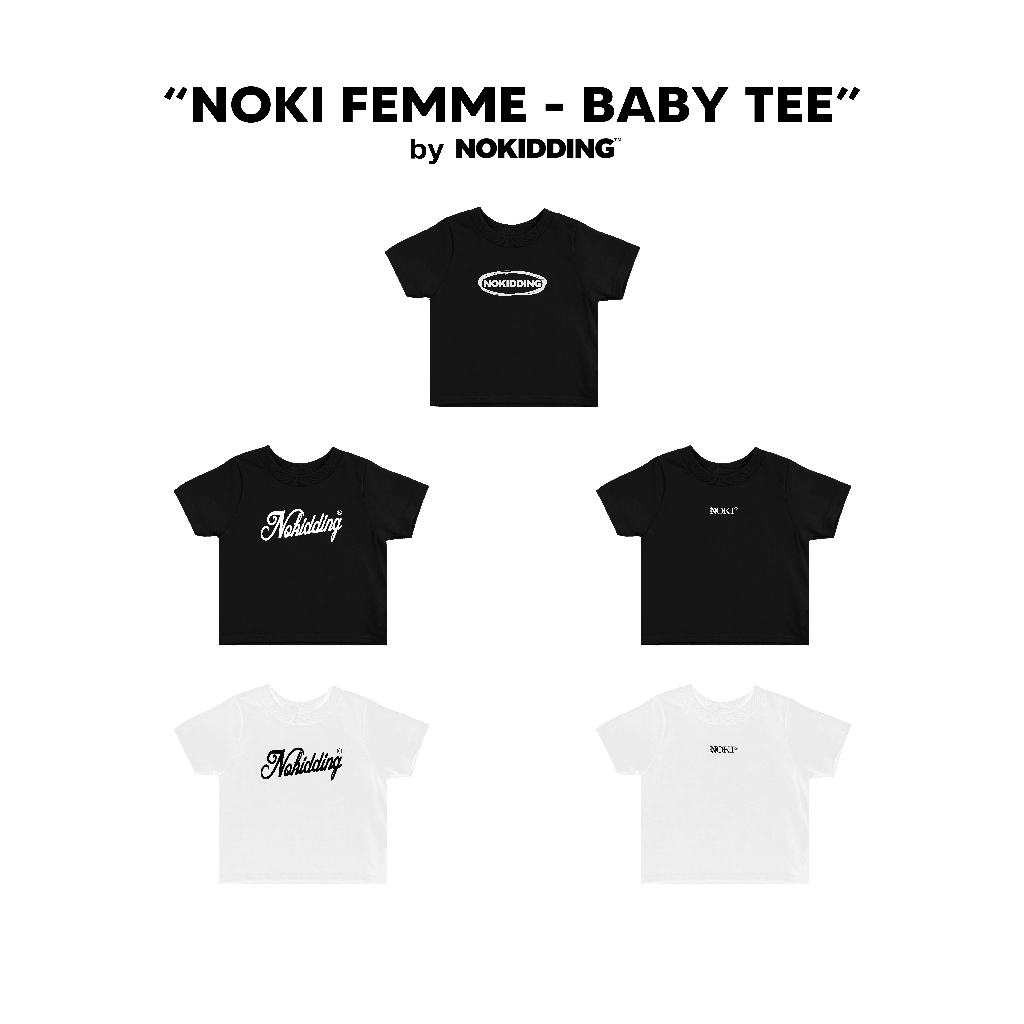 NOKIDDING Baby Tee Crewneck Graphic Shirt Streetwear Womens Top NOKI ...