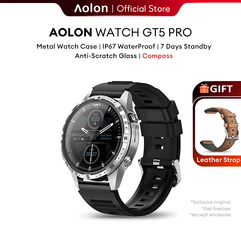 Aolon GT5 Pro Smart Watch Compass HD Bluetooth Call Heart Rate