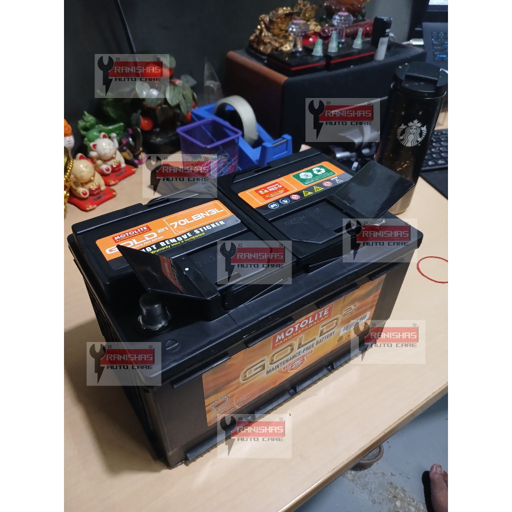 MOTOLITE GOLD DIN66 DIN66L Ordinary & Reverse Maintenance Free Battery ...