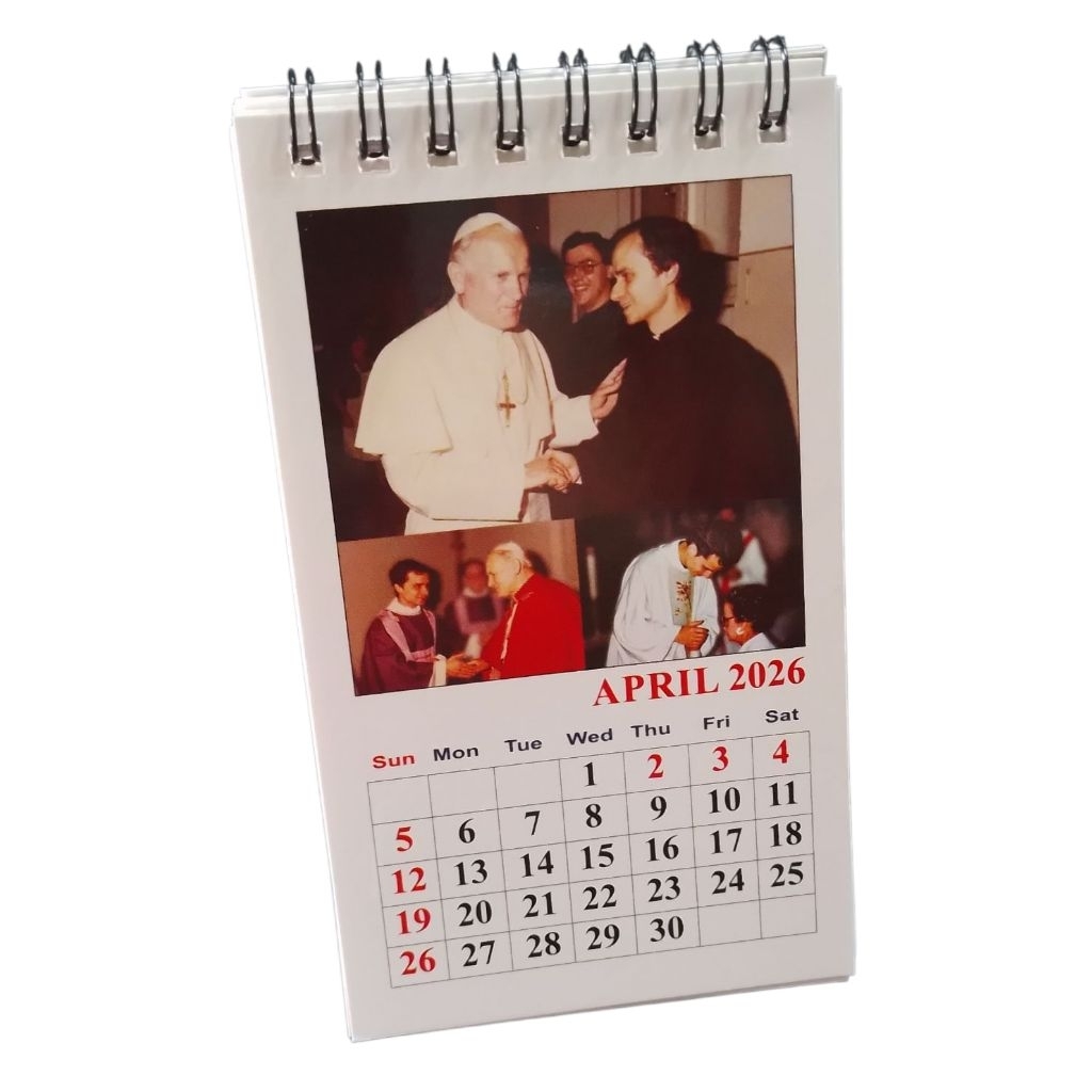 Mini Calendar 2026 w/Pope Leo XlV photos ( L- 8cm x W- 6cm x H- 14cm ...
