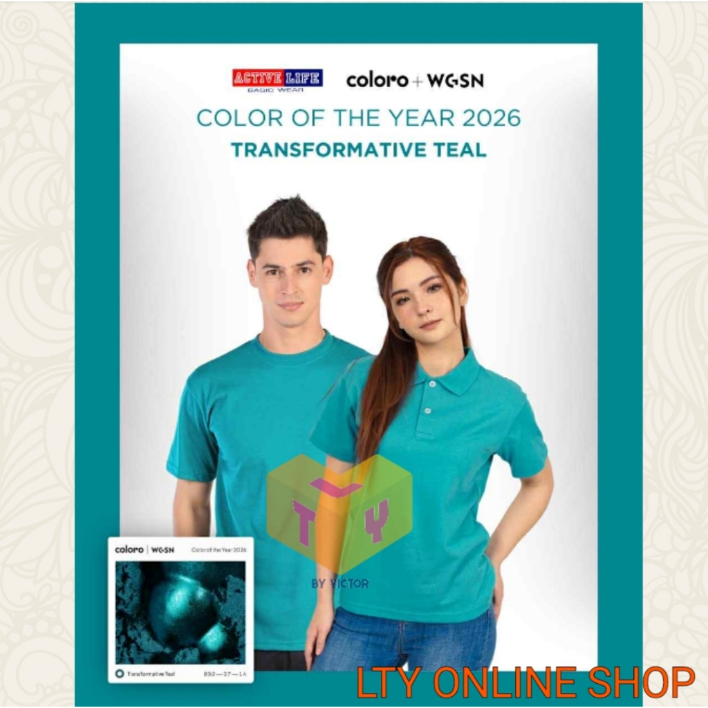 TRANSFORMATIVE TEAL T-SHIRT PLAIN KIDS - ADULT COLOR OF THE YEAR 2026 ...