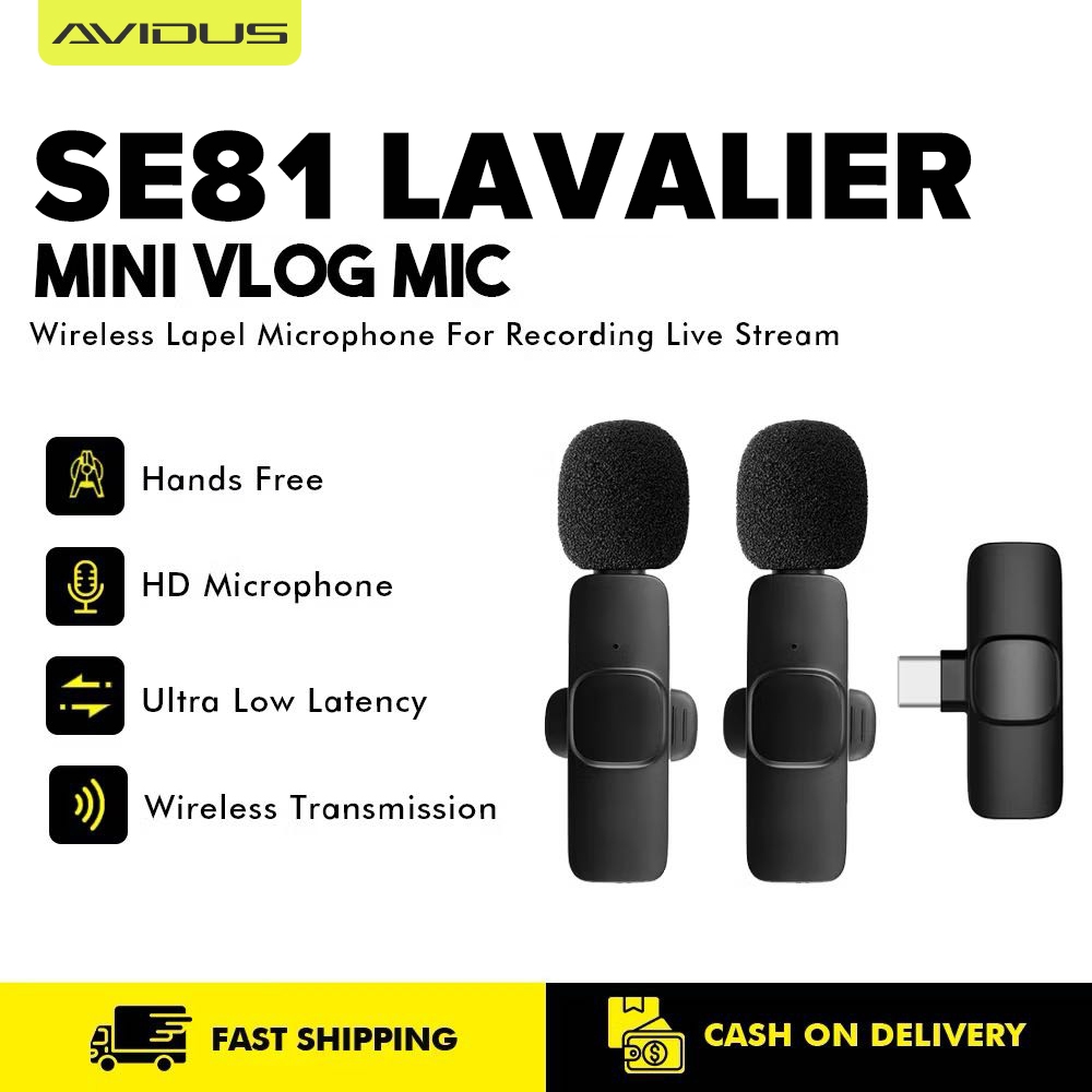 AVIDUS SE81 lavalier microphone Wireless Lapel Microphone Lavalier Mic ...