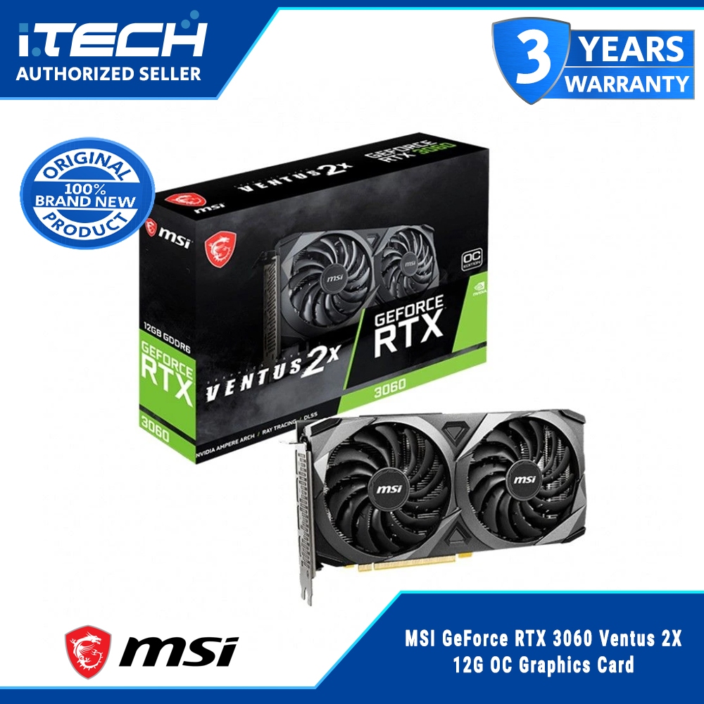 MSI GeForce RTX 3060 Ventus 2X 12G OC Graphics Card | Shopee Philippines
