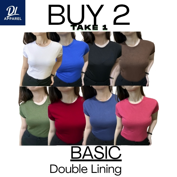 BUY 1 TAKE 2 DOUBLE LINING BASIC TOP BODY HUGGING FULL LENGTH PREMIUM ...