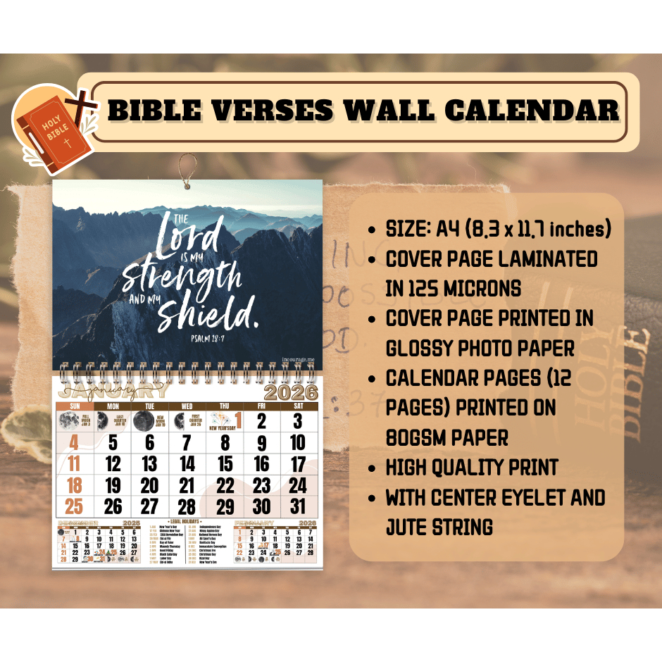 2026 Bible Verses Wall Calendar | Shopee Philippines