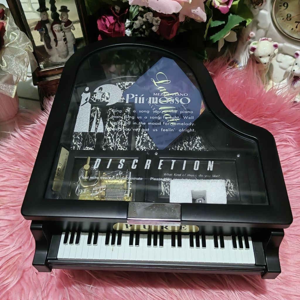 mezzo piano piu masso black jewelry grand piano music box brand new ...