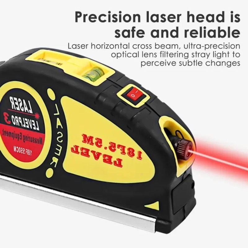 3-in-1 spirit level Laser level Vertical tape measure Level ruler ...