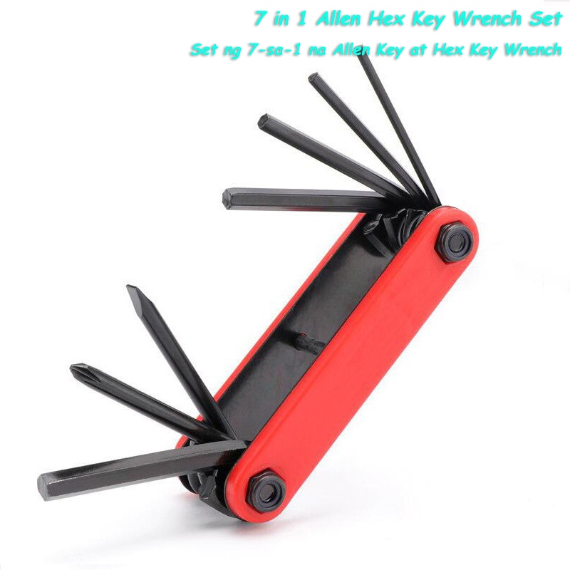 7 in 1 Multifunction Allen Hex Key Wrench Set Folding Bicycle Repair ...