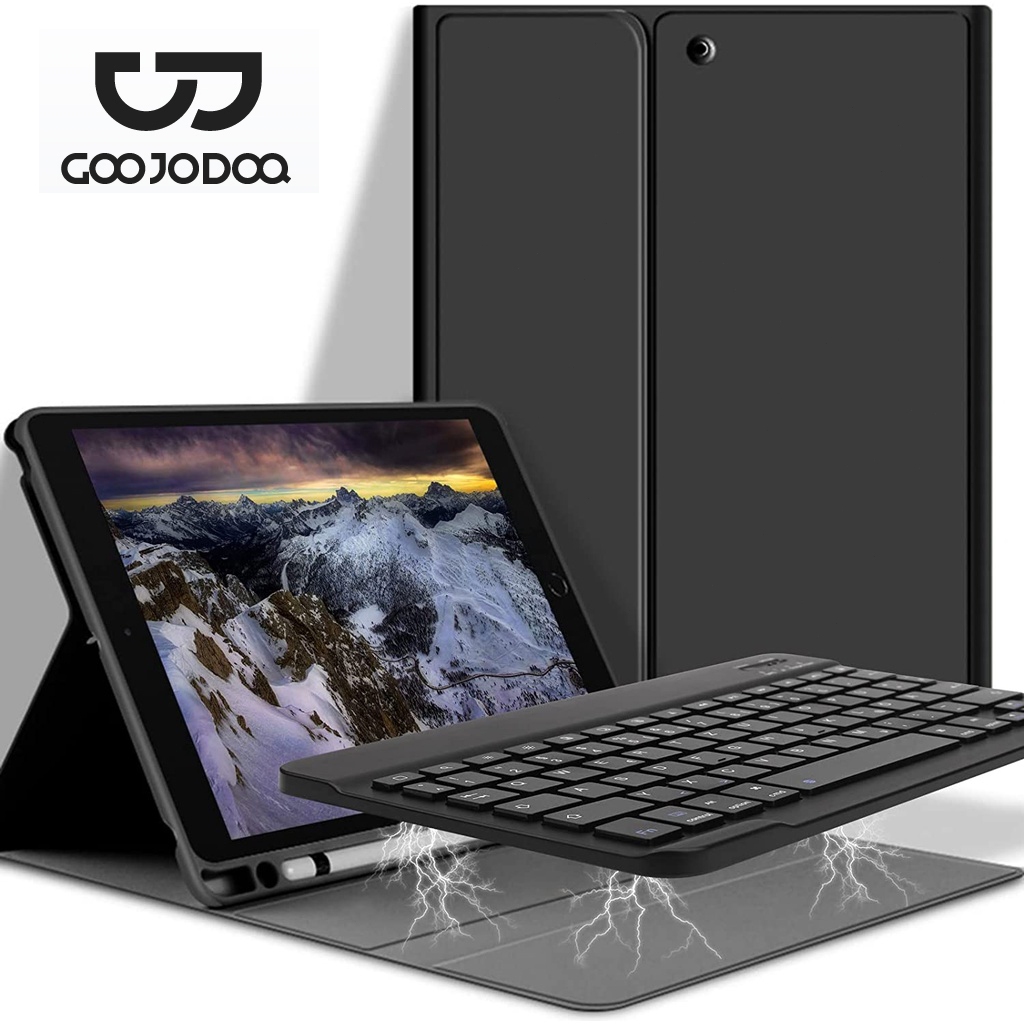 GOOJODOQ for ipad Case with Keyboard with Pencil Holder Air