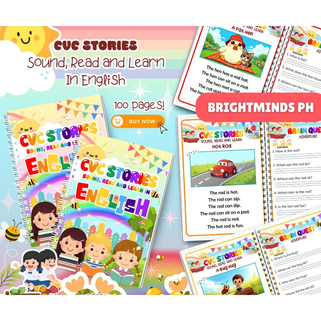 CVC STORIES ENGLISH/ TAGALOG MAIKLING KWENTO WORKBOOK ACTIVITY | Shopee ...