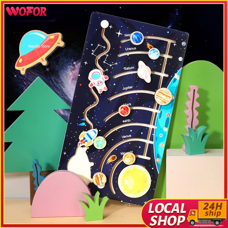 Eight Planets Outer Space Solar System Jigsaw Puzzle Board Game for ...