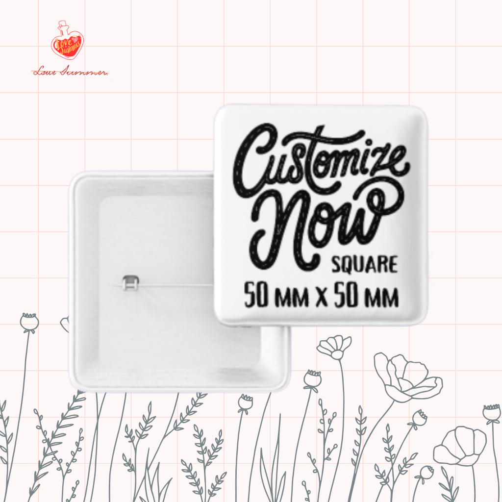 Customized Design Square Button Pins 50mm | Shopee Philippines
