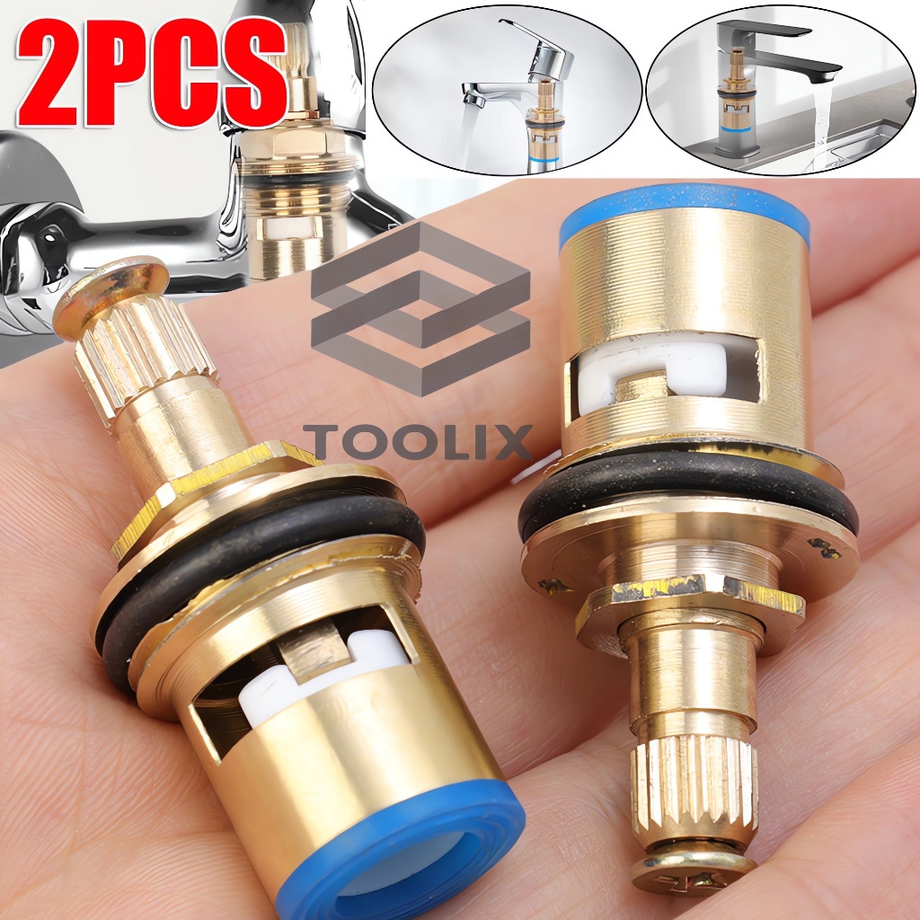 2pcs Universal Replacement Tap Valves Brass Ceramic Disc Cartridge ...