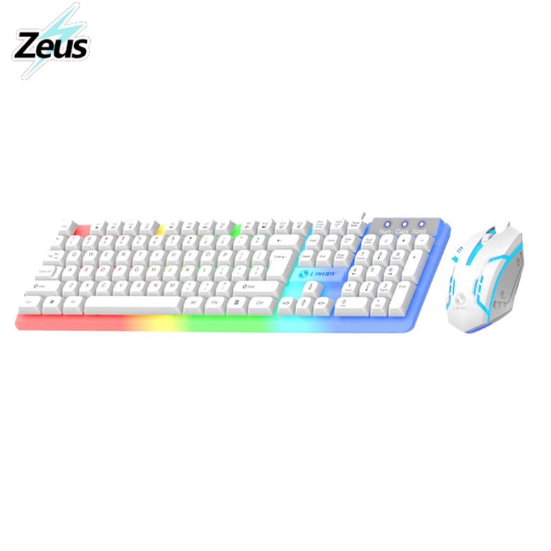 Zeus Gtx-350 Colorful Led Gaming Keyboard Mouse Set Illuminated ...