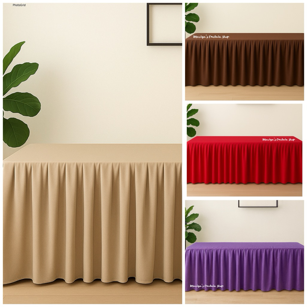Ready Made Table Skirt 4ft/6ft Lif*time Table| Table Skirting | Shopee ...