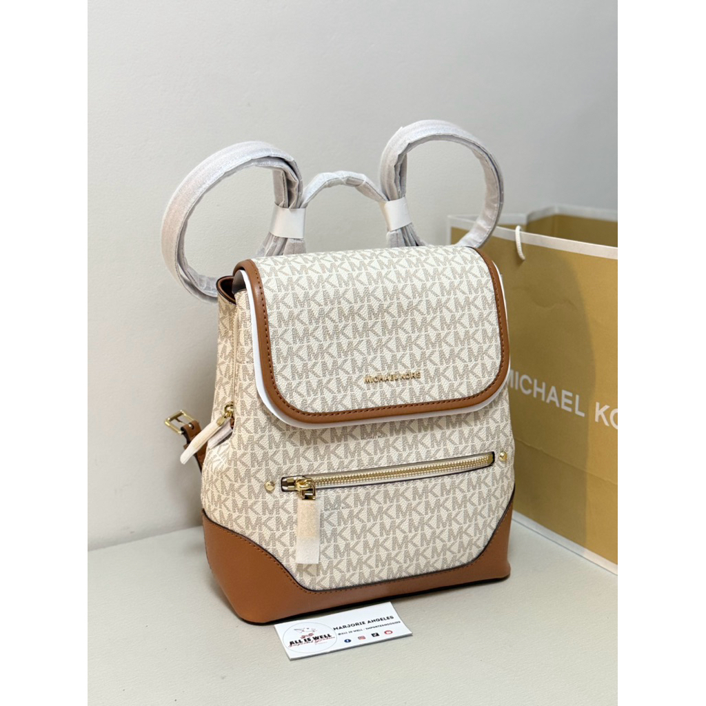 MK MEDIUM HARRISON BACKPACK IN VANILLA/BROWN | Shopee Philippines