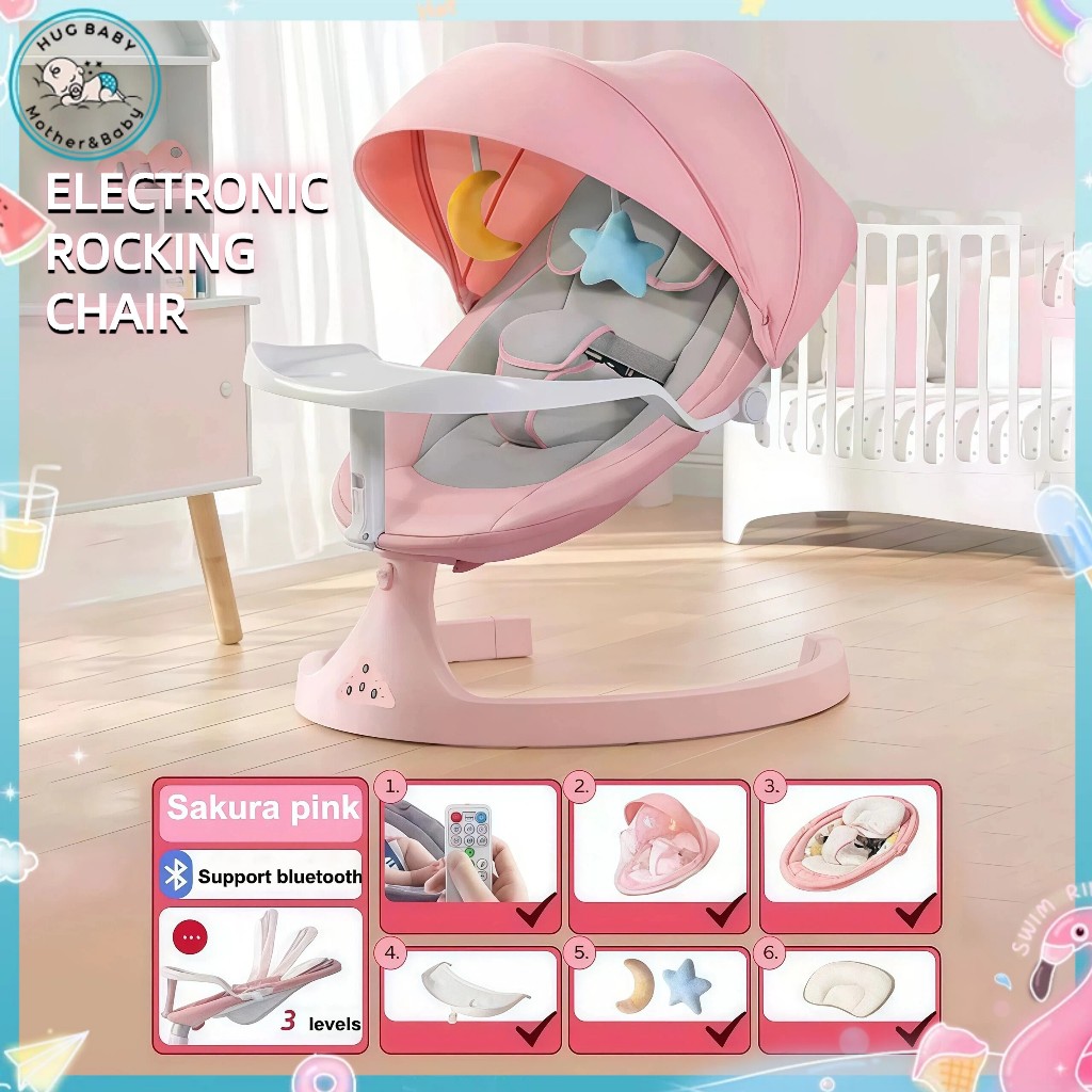 Baby Swing Rocker Electric Automatic Smart Baby Rocking Swing Bed Chair ...