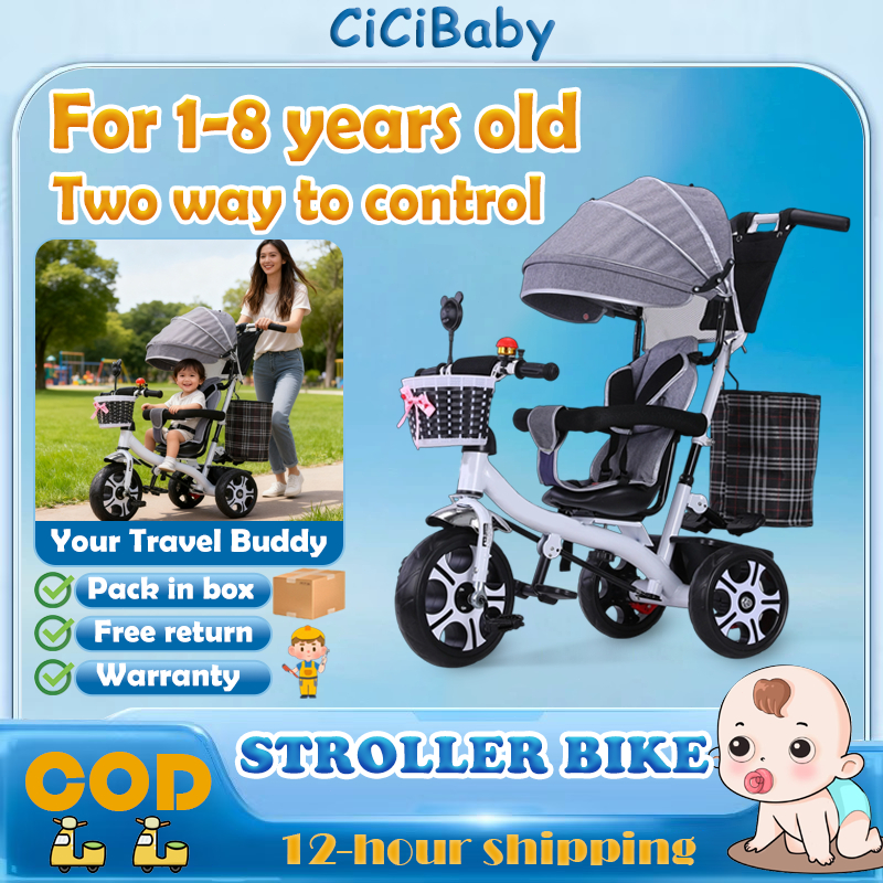 3 wheels bike for Kids boy Two-way bike for kids girl with umbrella ...