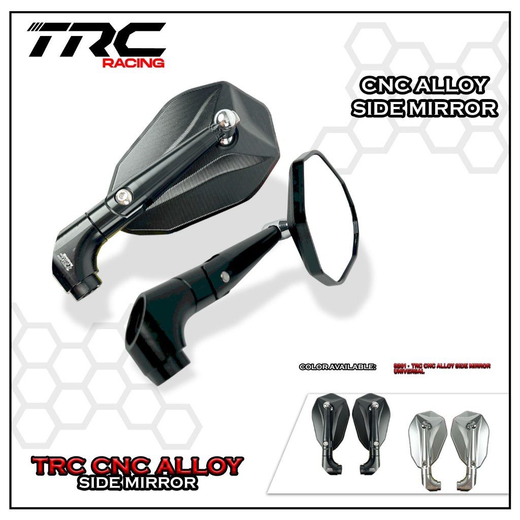 TRC RACING LONG STEM CNC UNIVERSAL SIDE MIRROR 8201 | Shopee Philippines