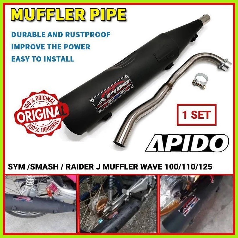 【Fast delivery】Apido Muffler Pipes V4 1Set Honda Wave 100/110/125 ...