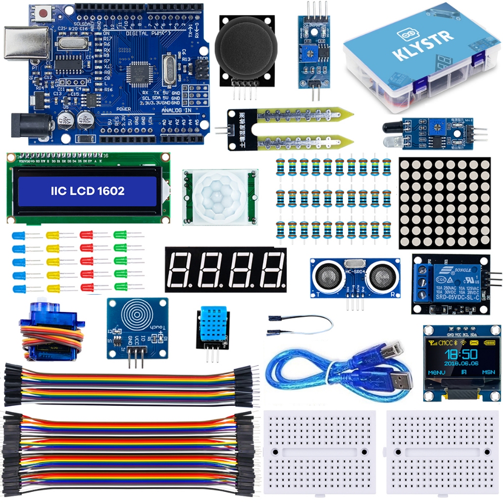 KLYSTR Sensor Module Starter Kit for Arduino Uno Set R3 ,0.96" OLED ...