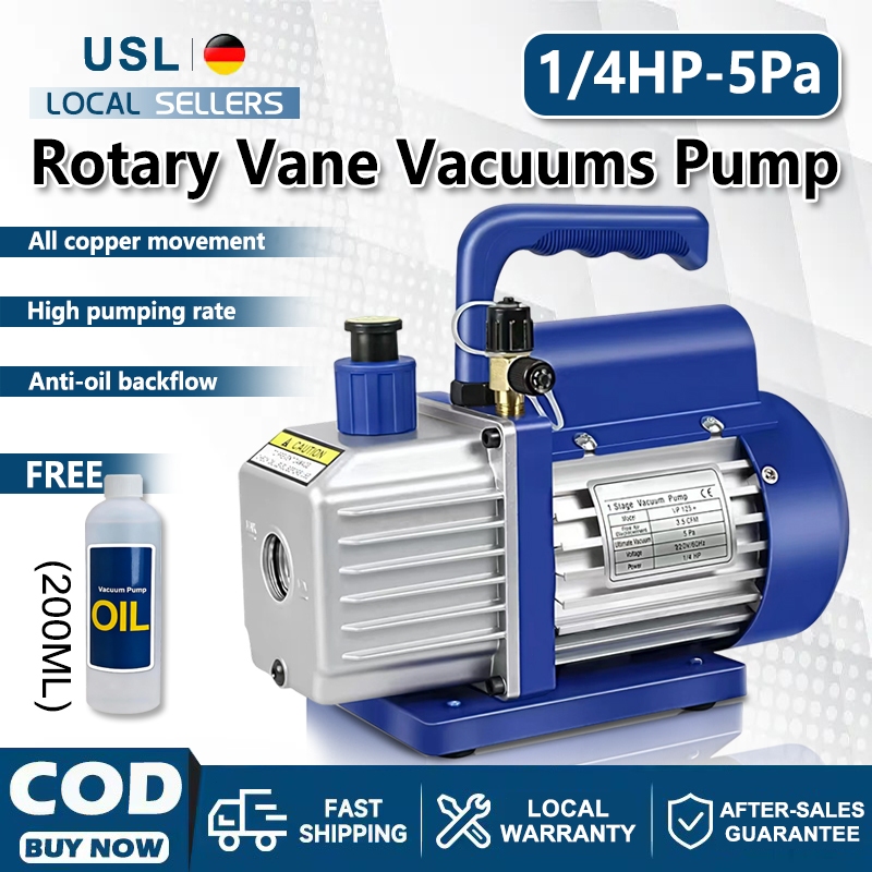 Rotary Miniature Vane Vacuum Pump 5PA/1.5CFM 50HZ Rotary Vane Vacuum ...