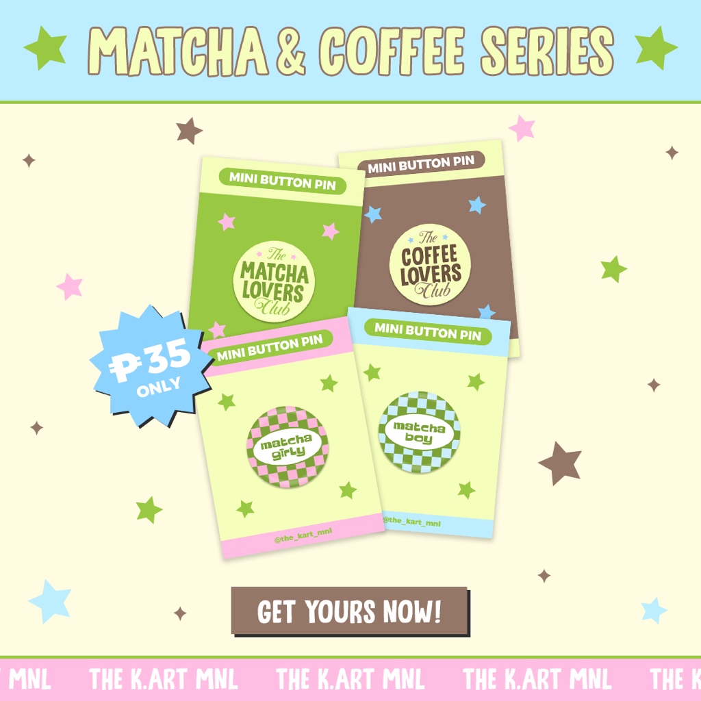 MATCHA & COFFEE SERIES - MINI BUTTON PIN | Shopee Philippines