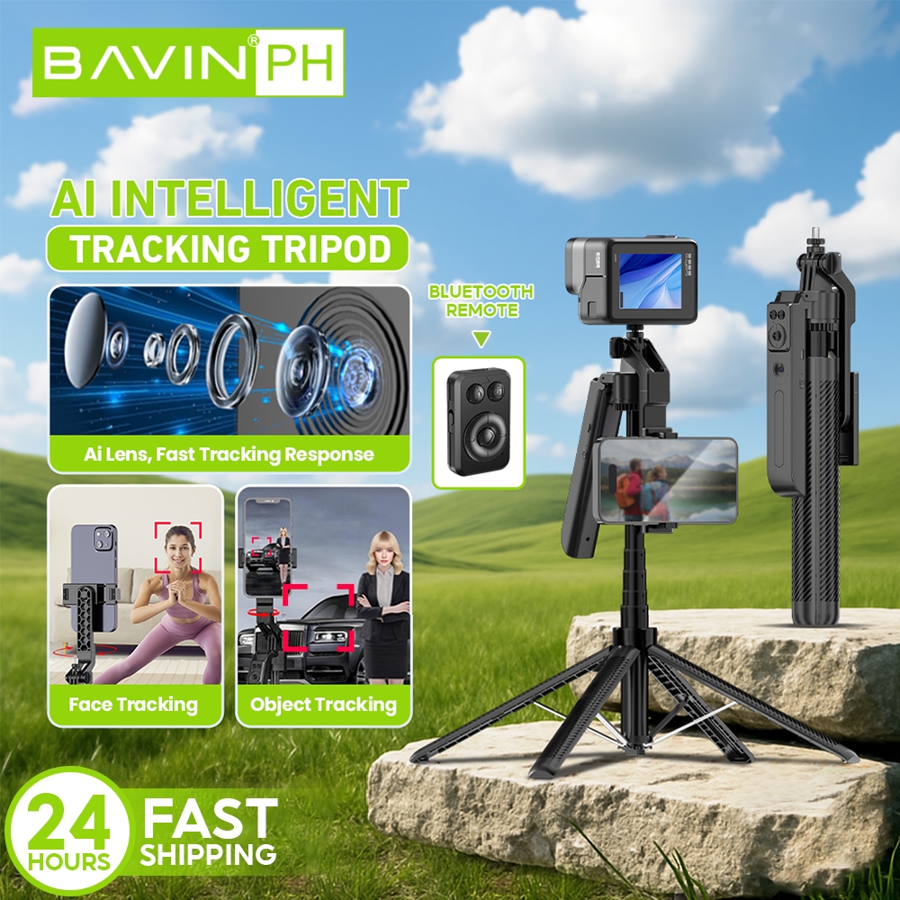 BAVIN P24 Smart Tripod 360° Auto Tracking + Wireless Remote, Extendable ...