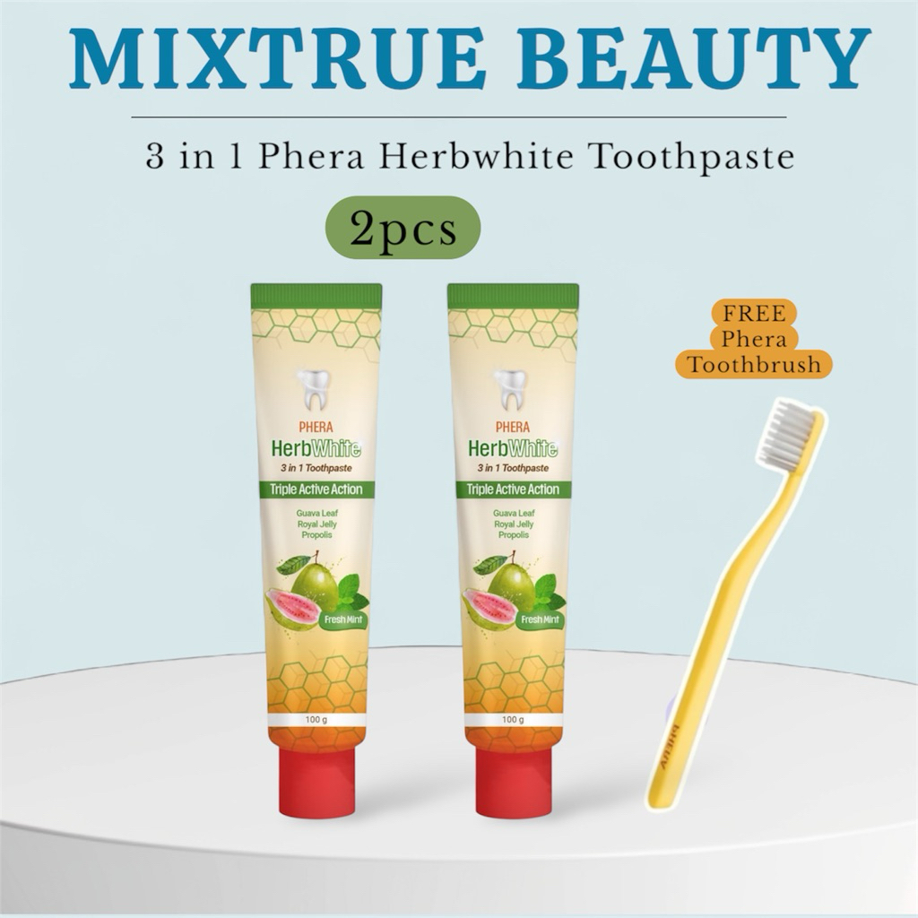 BUY 2 GET 1 Phera Herbwhite 3 in 1 Toothpaste Whitening & Protection ...