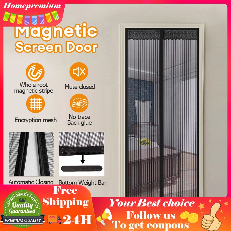 100*210cm Magnetic Door Screen Simple Anti Mosquito Screen Mesh Curtain ...