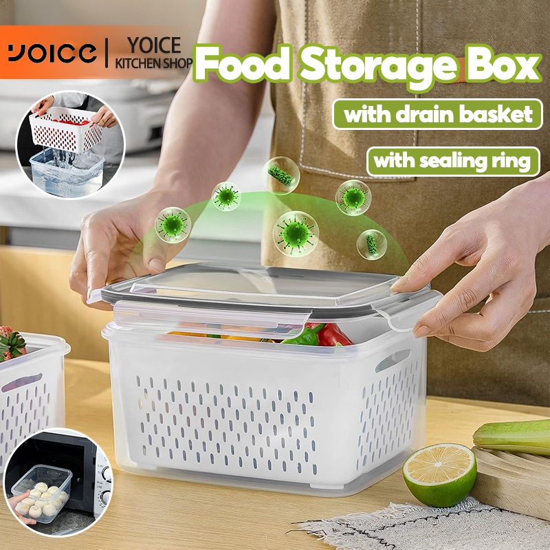 YOICE 2in1 Fridge Organizer Food Storage Stackable Sealing Cap Ref ...