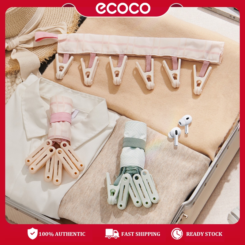 Ecoco Travel Drying Clips Portable Hanging Drying Clothespin Foldable ...
