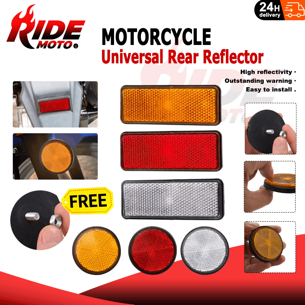 Motorcycle Reflector Warning Light Car Trucks Motorcycle Bicycle Night ...