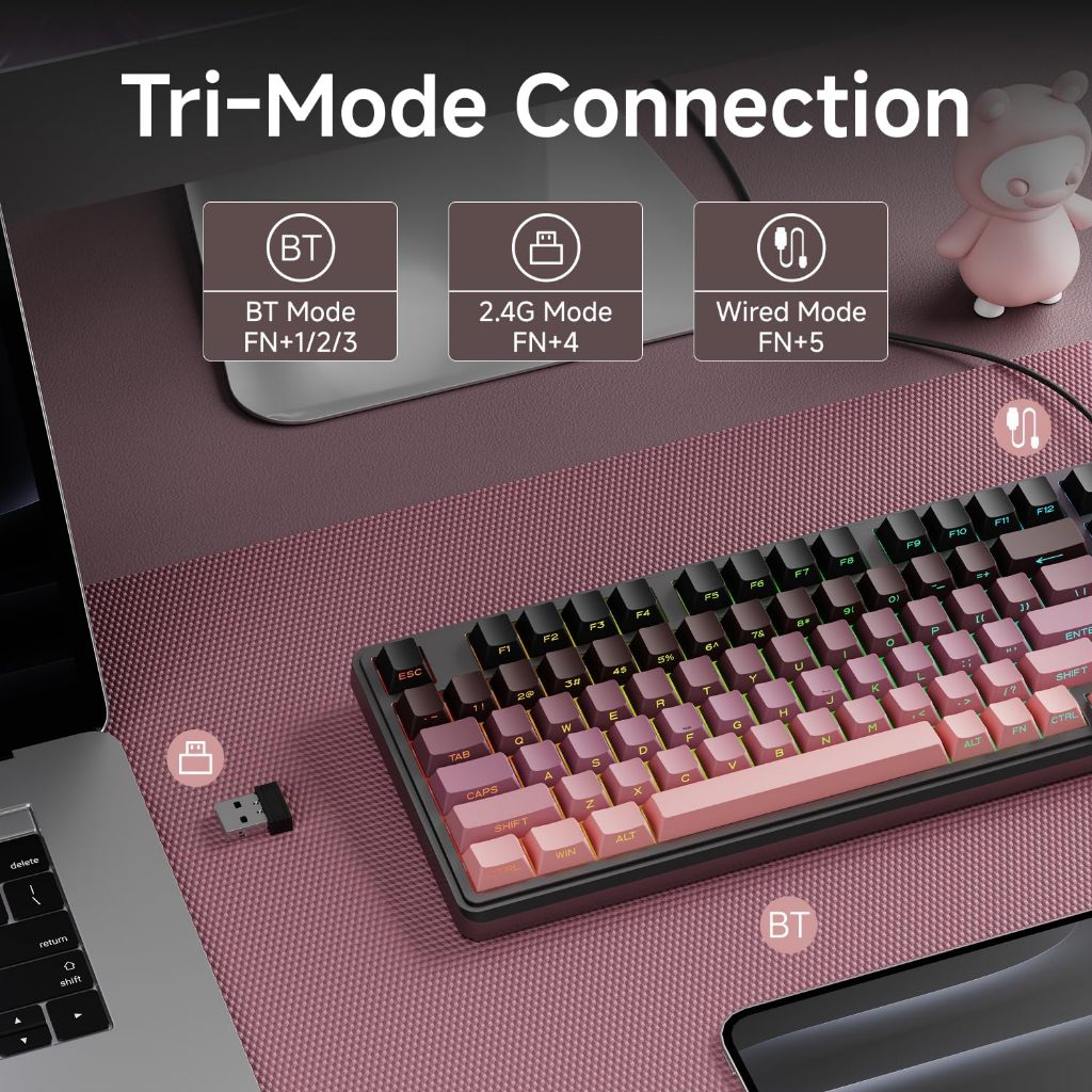 Zeus V102Pro Wireless Keyboard 99 Keys Membrane Gaming Keyboard W ...