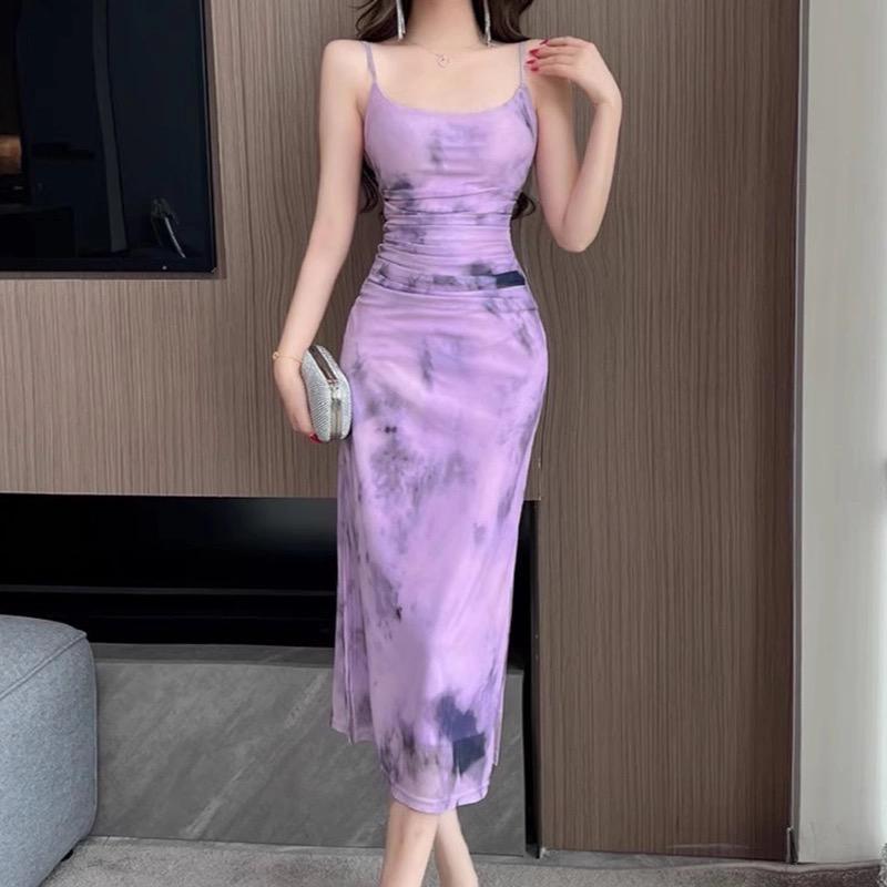 elegant midi dress Black Knit Flowy Midi Dress XS main image 1
