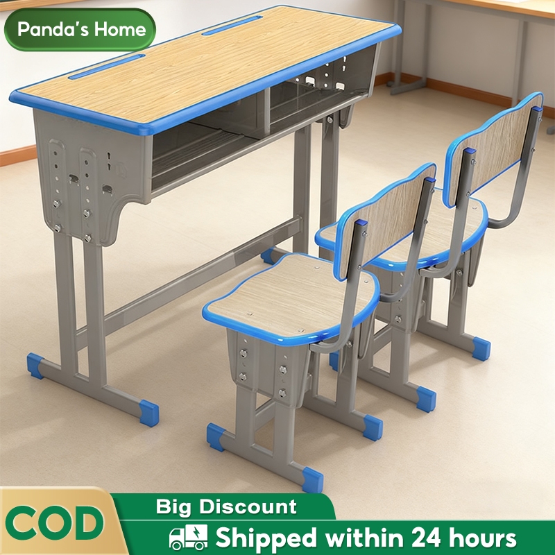 Adjustable Double Study Table for Kids Blue/wood Children Study Desk ...