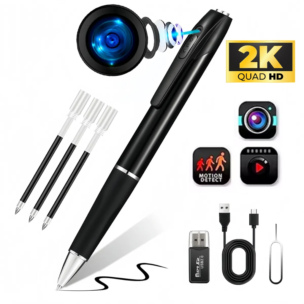 2K Quad HD Pen Spy Camera Hidden Camera Mini Pen Wireless Voice ...