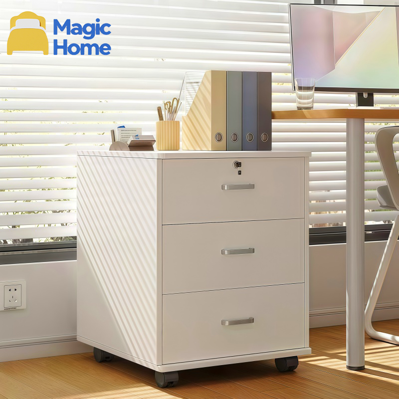 Office File Cabinet With Wheels Movable Modern Lockable Drawer Storage ...