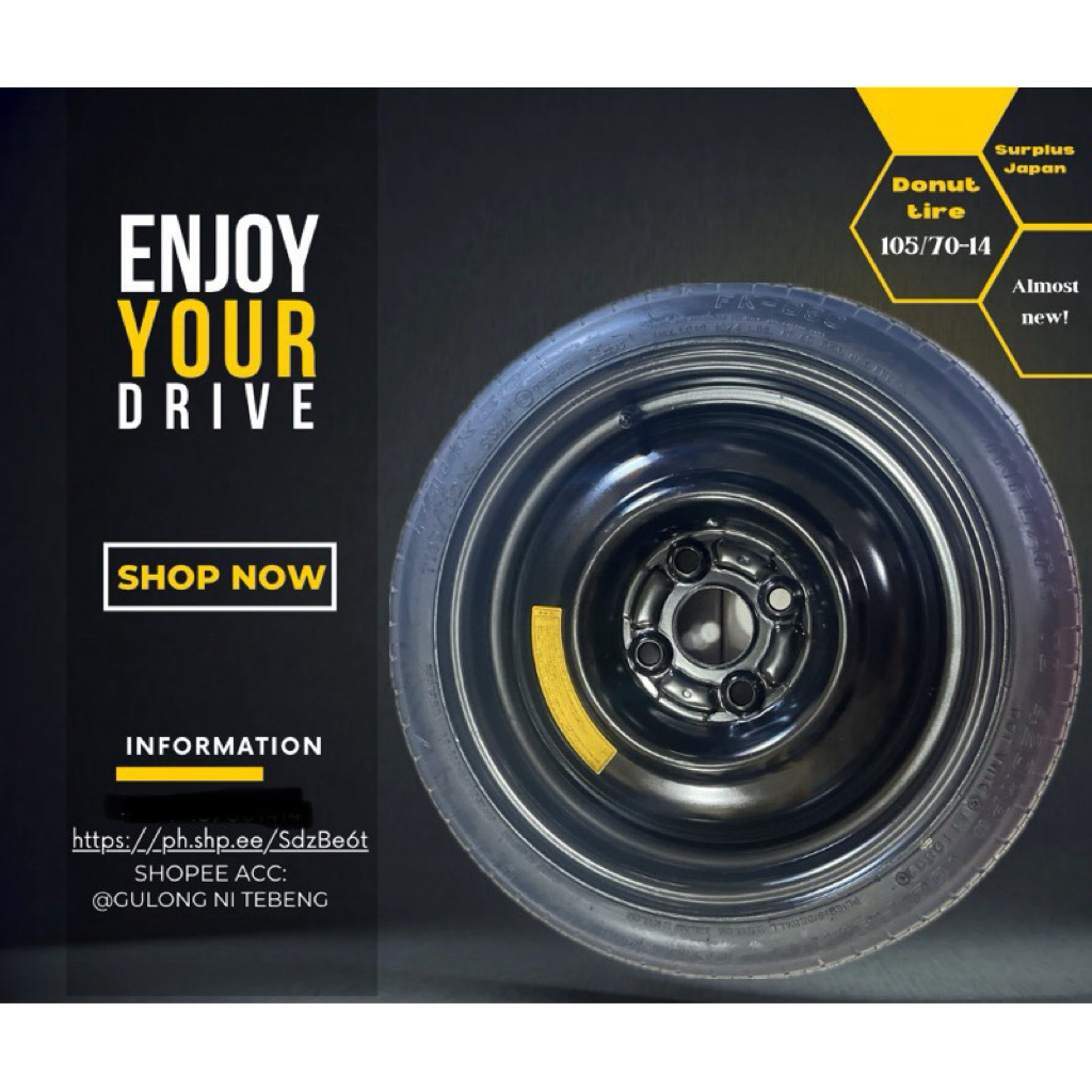 japan surplus donut tire size 105/70 14 100 pcd | Shopee Philippines