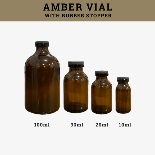 AMBER VIAL WITH RUBBER STOPPER | Shopee Philippines