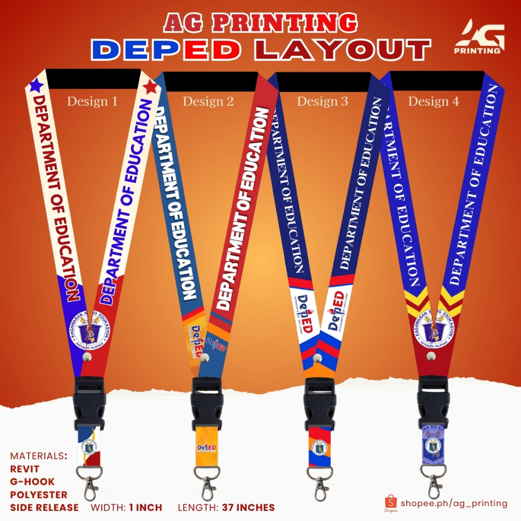 Deped D3partm3nt of Educ@ti0n bagong pilipinas Lanyard Sling ID LACE ID ...