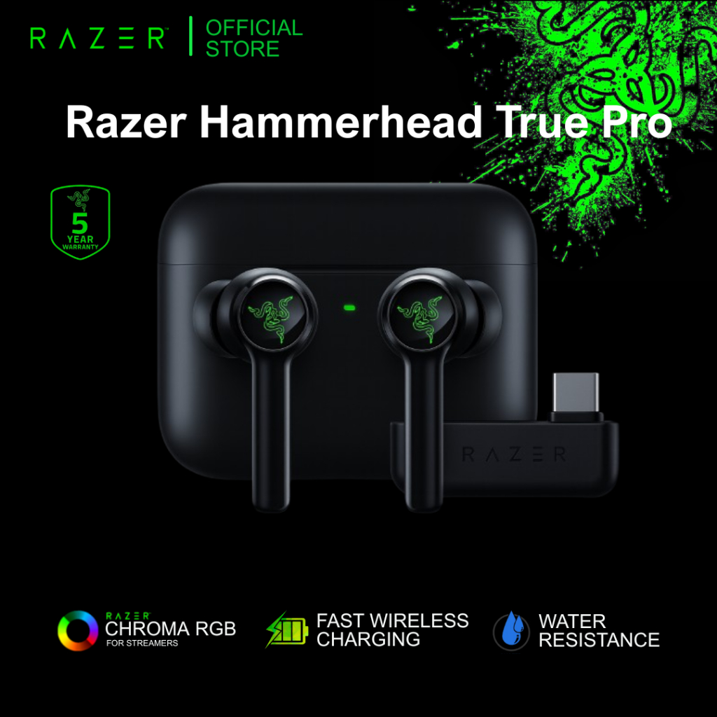 Razer Hammerhead True Wireless Pro Bluetooth 5.0 TWS Earphones Gaming ...
