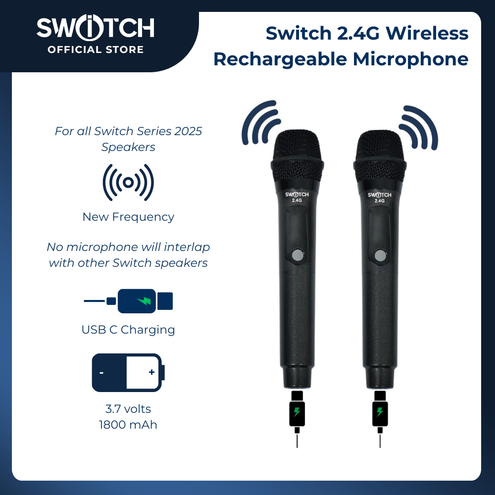 Switch 2.4G Wireless Rechargeable Microphone for Switch Speakers ...
