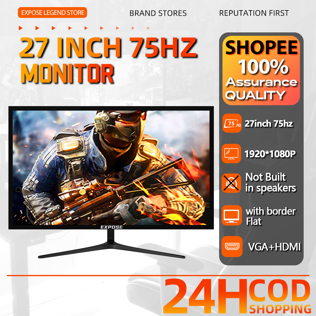 Expose Gaming Monitor curved 27 Inch Monitor 75HZ PC Monitor 24 Inch ...