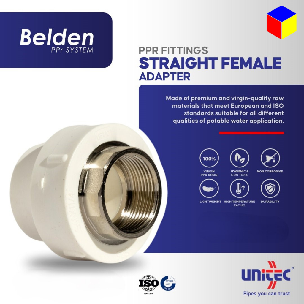 Belden Unitec Straight Female Adapter (PPR Piping System) by Unitec ...