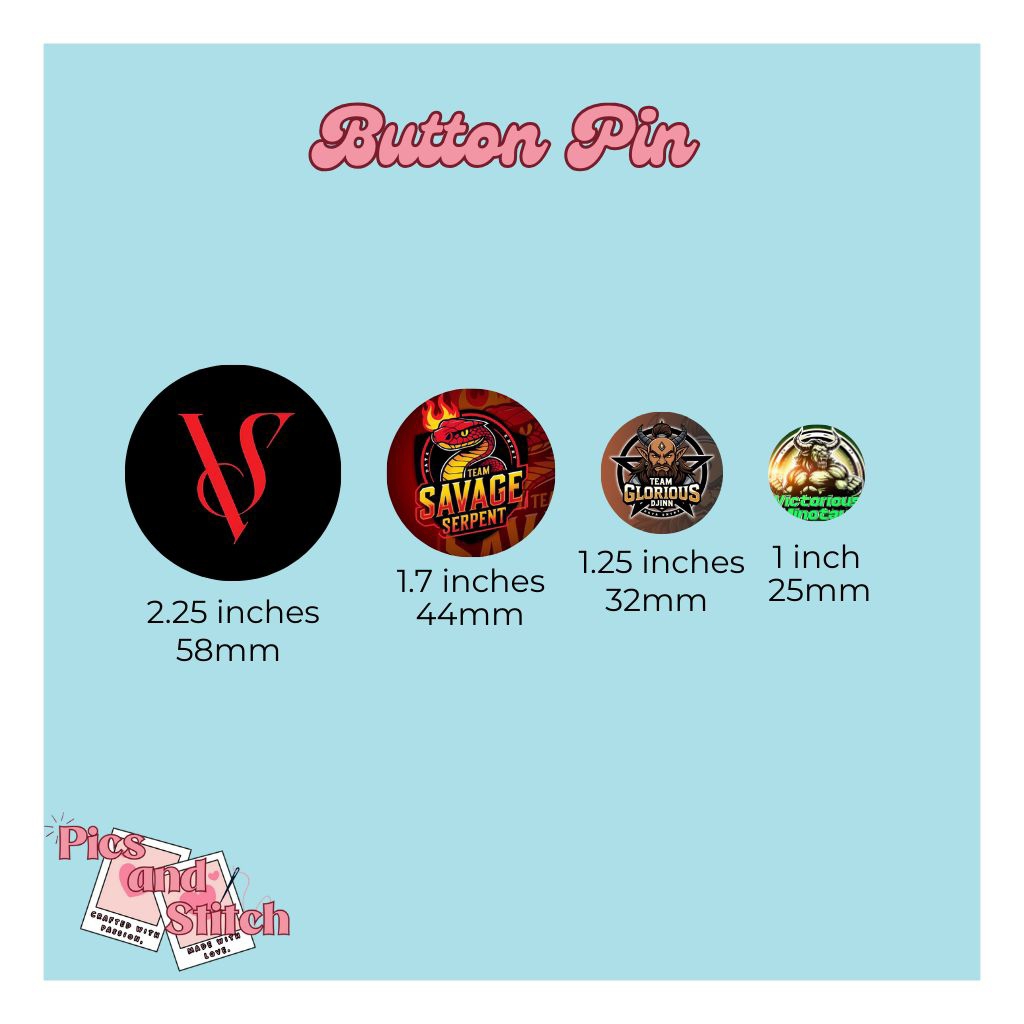 Button Pin Sizes – Custom Pin Badge for Events, Teams, Businesses ...