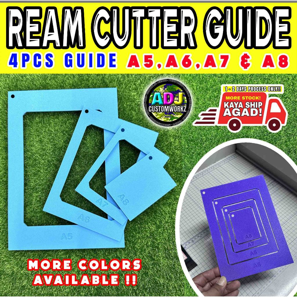 REAM CUTTER GUIDE 4 PIECES TEMPLATE FOR MANUAL REAM CUTTER | Shopee ...