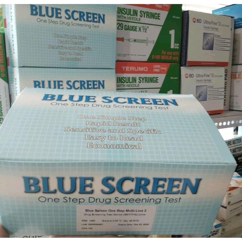 Blue Screen One step drug screening test 40's ( Urine ) | Shopee ...