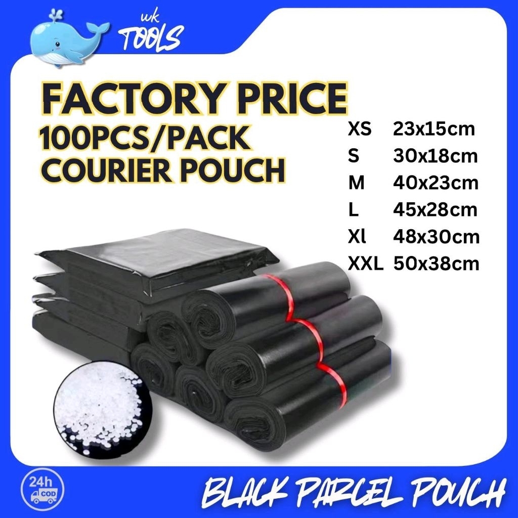 100pcs black courier pouch plain pouch express pouch Parcel Pouch ...