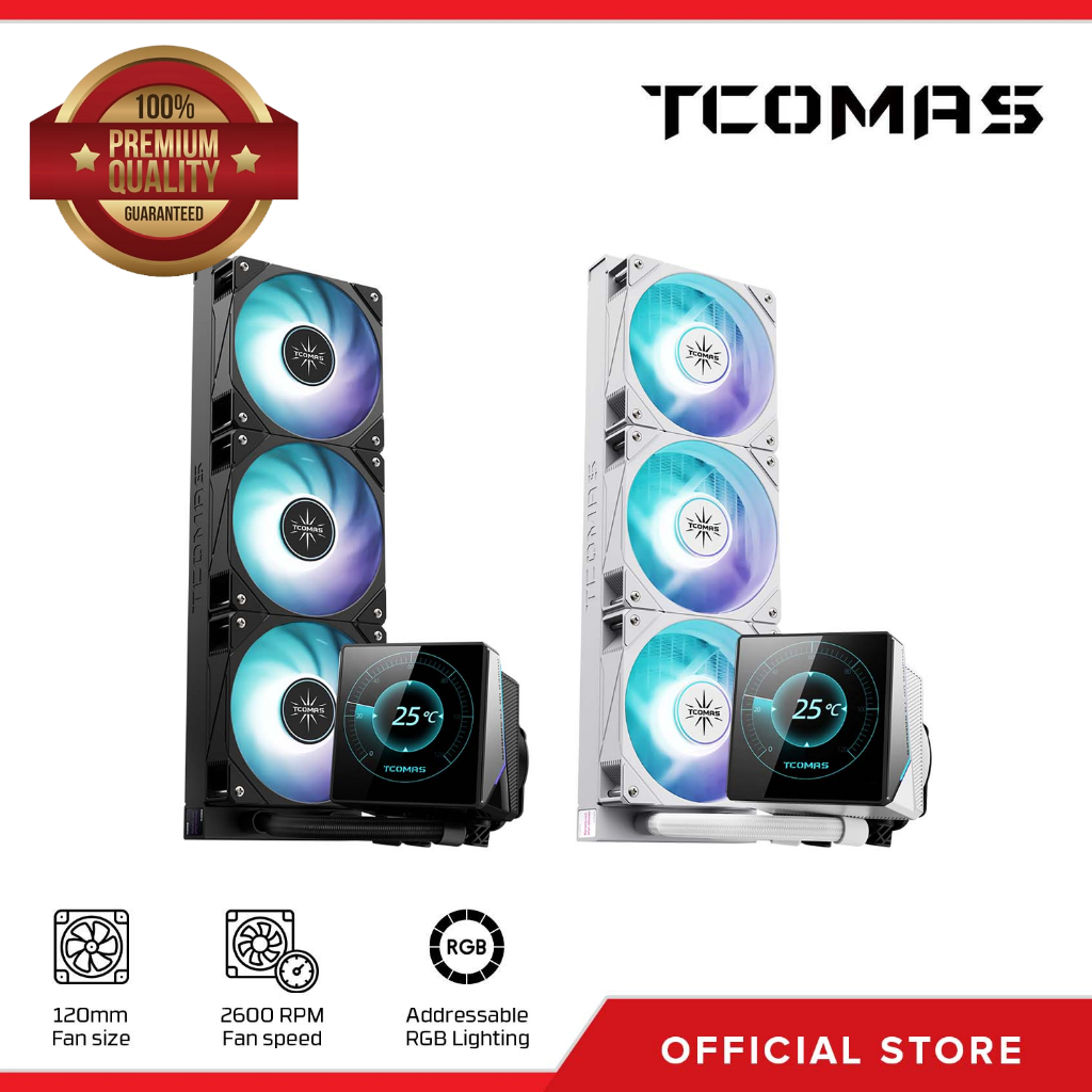 TCOMAS WG600 ARGB 360mm AIO Liquid CPU Cooler with LCD Screen | Shopee ...